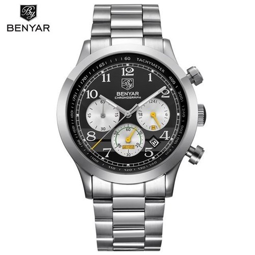 Relógio Benyar Chronograph Inox (Amarelo)