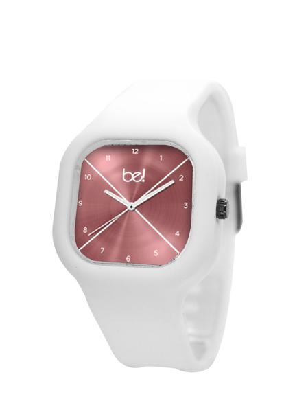 Relógio BeWatch Clássico Rose Pulseira Silicone Branca