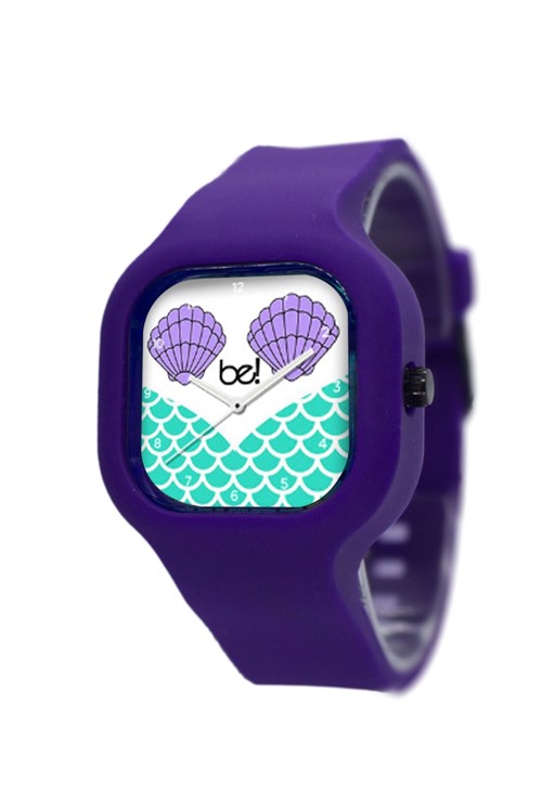 Relógio Bewatch Concha Pulseira de Silicone Roxo Coqueiro