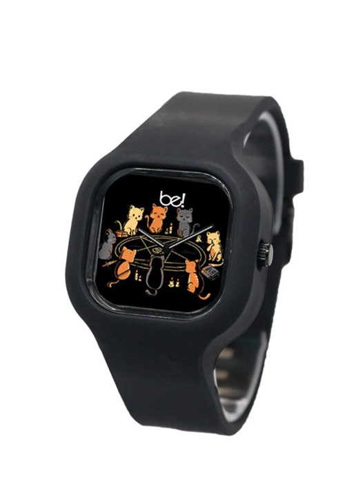 Relógio Bewatch Gatinhos Pulseira Silicone Preto