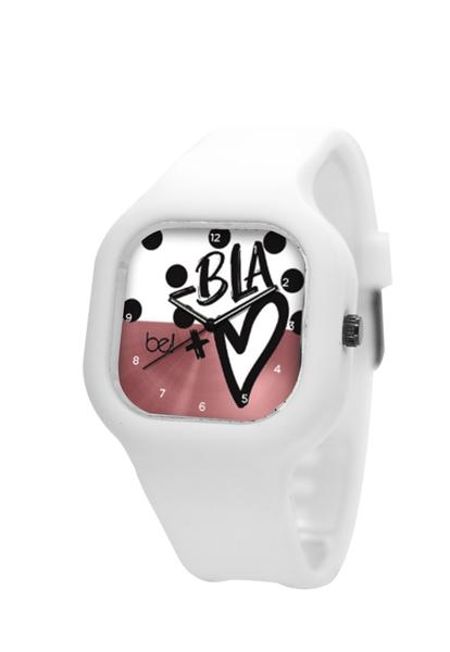 Relógio BeWatch Menos Bla Mais Amor Pulseira Silicone Branca