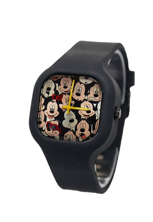 Relógio Bewatch Mickey Mouse Pulseira Silicone Preto