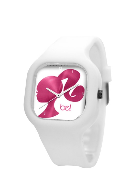 Relógio Bewatch Pink Barbie Pulseira Silicone Branco