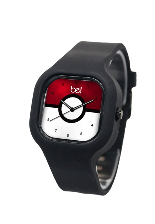 Relógio Bewatch Pokebola Pulseira Silicone Preto