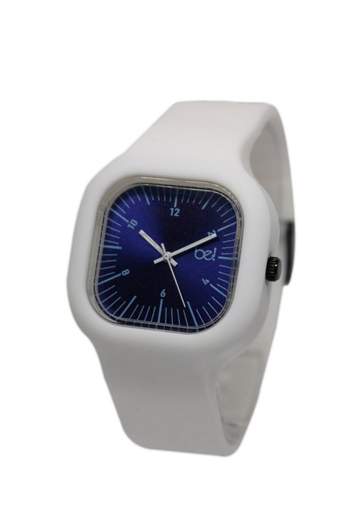 Relógio Bewatch Pulseira de Silicone Branco Classico Metalico