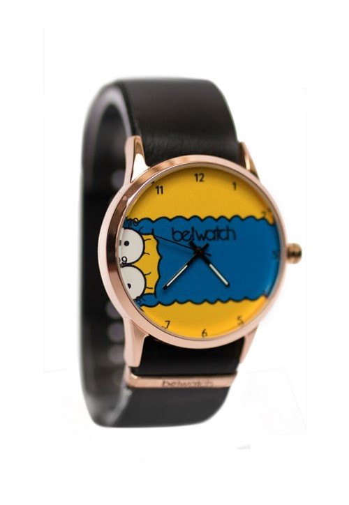 Relogio Bewatch Simpson Pulseira de Couro Preto