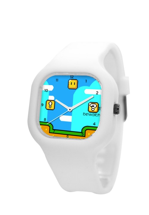 Relógio Bewatch Super Mario Pulseira Silicone Branco