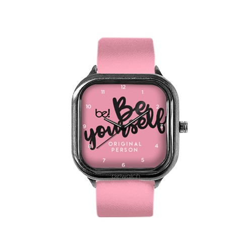 Relógio Bewatchoficial BeYourself Pulseira Couro Rosa