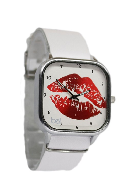 Relógio Bewatchoficial Kiss Pulseira de Couro Branco