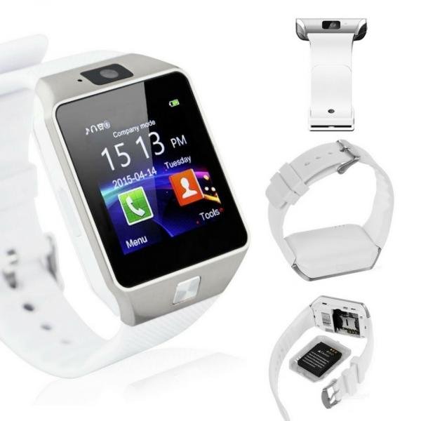 Relógio Bluetooth Smartwatch Dz09 Android Gear Chip - Branco-Prata