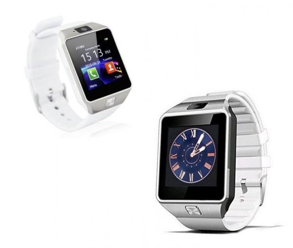 Relógio Bluetooth Smartwatch Dz09 Iphone Android Gear Chip - Branco-Prata