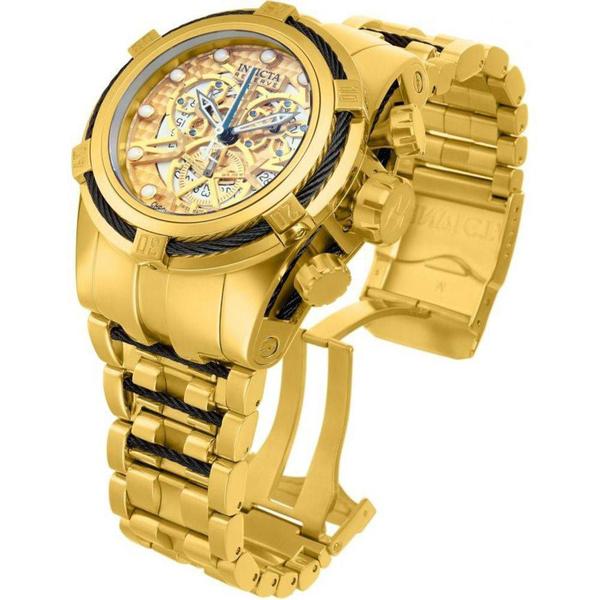 Relógio Bolt Reserve 12753 Dourado Skeleton