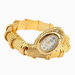Relógio Bracelete Formato Cobra na Cor Dourado