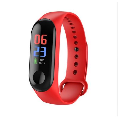 Relógio Bracelete Pedômetro Inteligente Bluetooth Medidor Frequência Cardíaca Vermelha