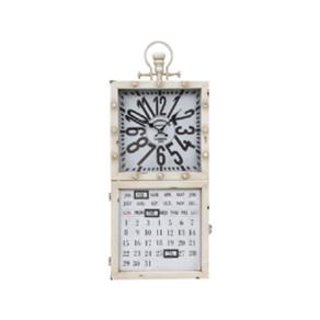 Relógio Branco com Calendário e Porta Chaves