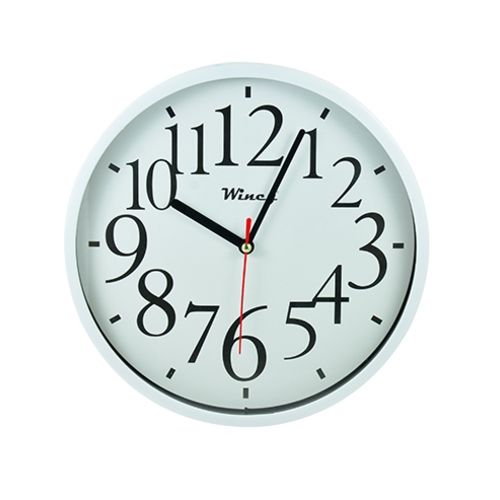 Relógio Branco de Parede Redondo Todos Ambientes 22cm