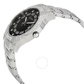 Relógio Bulova Crystal Black Dial Caixa em Aço Inoxidável Watch 96B176