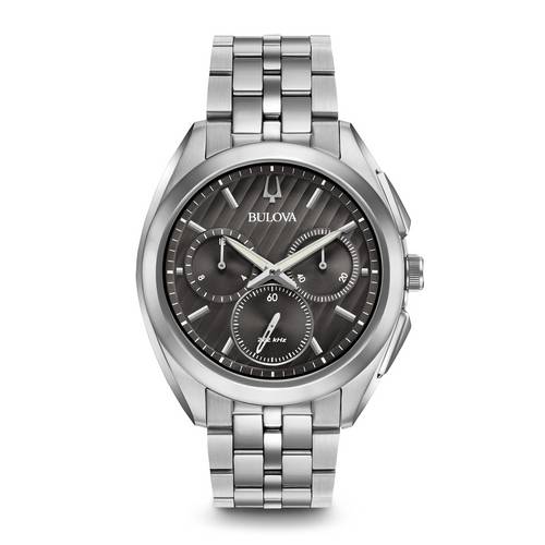 Relógio Bulova Curv Masculino Wb31890w 96a186 Lançamento Prata