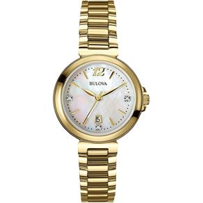 Relógio Bulova Diamond Analógico Feminino Madrepérola WB27930H