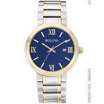 Relógio Bulova Feminino Bicolor Fundo Azul Wb26146a