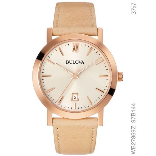 Relógio Bulova Feminino Couro Rosé Wb27869z