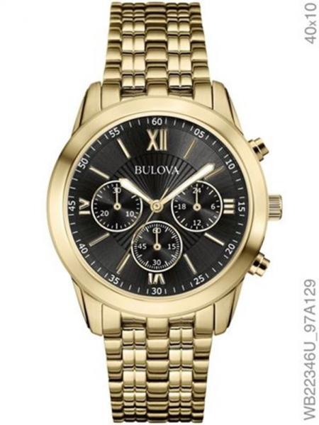 Relógio Bulova Feminino Dourado Fundo Preto Wb22346u