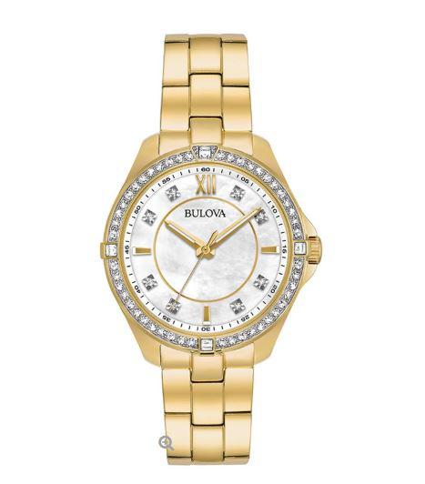 Relogio Bulova Feminino Dourado Madrepérola BCF549169575