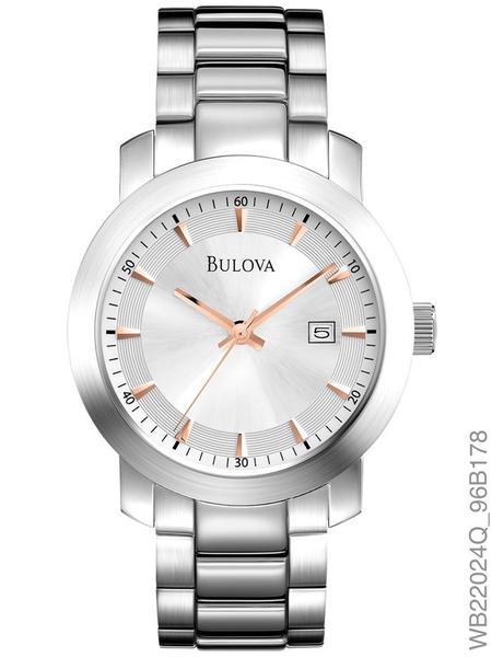 Relógio Bulova Feminino Prata com Rosé Wb22024q