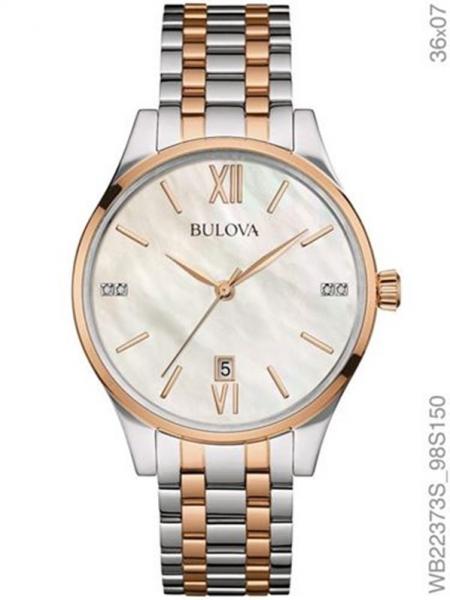 Relógio Bulova Feminino Prata e Rosé Fundo Perolado Wb22373s