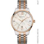 Relógio Bulova Feminino Prata e Rosé Fundo Perolado Wb22373s