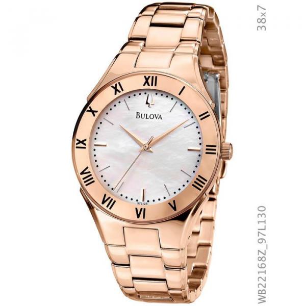 Relógio Bulova Feminino Ref: Wb22168z Slim Rosê