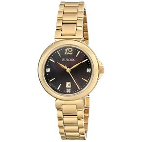 Relógio Bulova Feminino Ref: Wb27903r Diamante Dourado