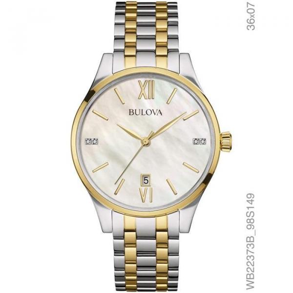 Relógio Bulova Feminino Ref: Wb22373b Slim Diamante