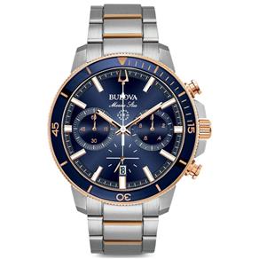 Relógio Bulova Marine Star Chronograph Azul Rose Aço 98b301