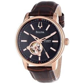 Relógio Bulova Masculino Automático Wb22088p Rosê Esqueleto