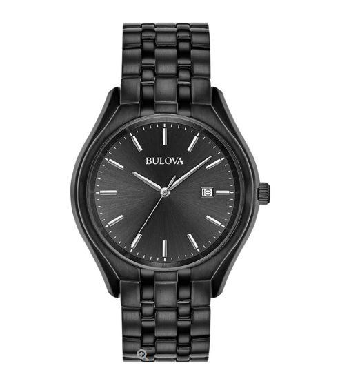 Relogio Bulova Masculino Black Stainless Steel Dress