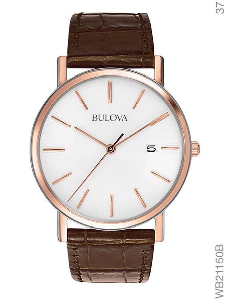 Relógio Bulova Masculino Clássico Pulseira Couro Wb21150b