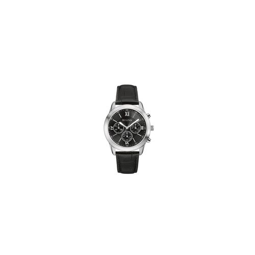 Relógio Bulova Masculino Couro Preto Cronógrafo Wb22382t