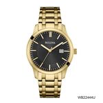 Relógio Bulova Masculino Dourado Fundo Preto Wb22444u