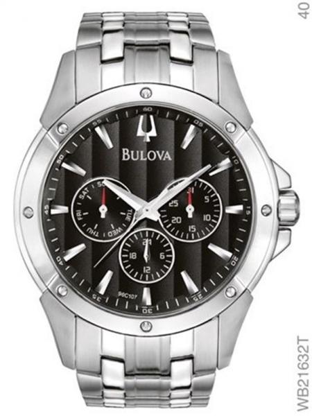 Relógio Bulova Masculino Prata Fundo Preto Wb21632t