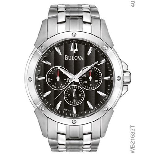 Relógio Bulova Masculino Prata Fundo Preto Wb21632t