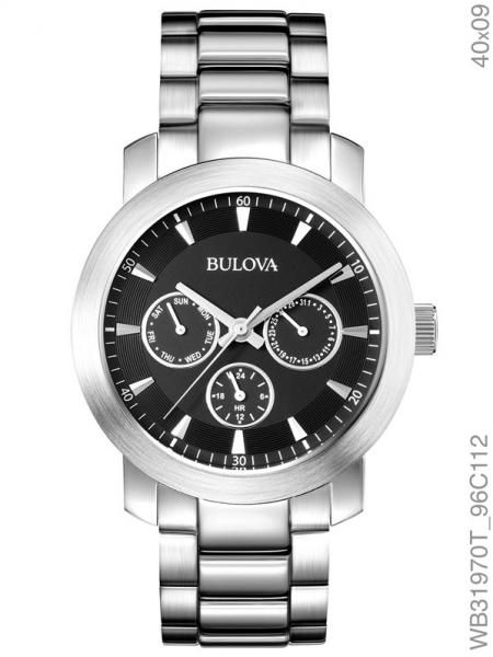 Relógio Bulova Masculino Prata Fundo Preto Wb31970t