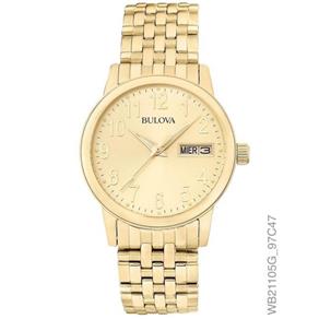 Relógio Bulova Masculino Ref: Wb21105g Slim Dourado