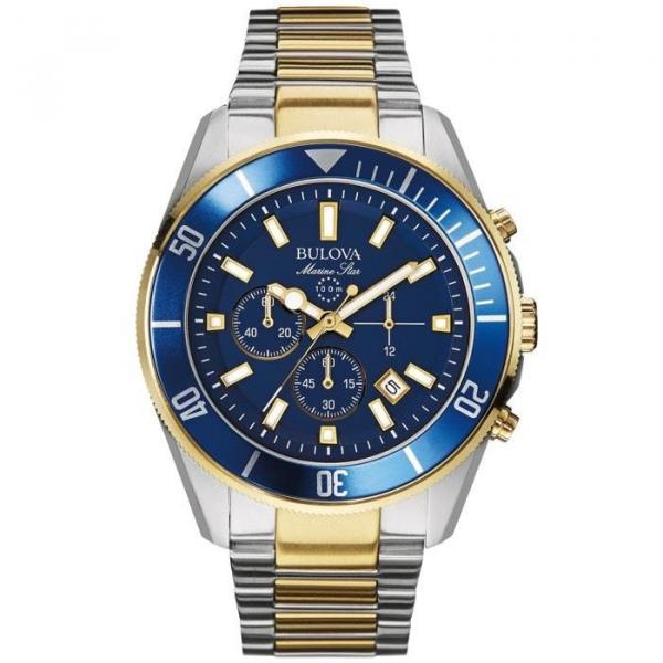 Relógio Bulova Masculino Ref: Wb31774f Marine Star Bicolor