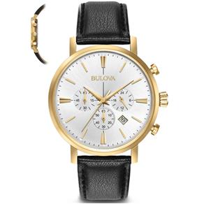 Relógio Bulova Masculino Slim Wb22417b Dourado Lançamento