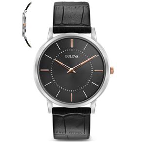 Relógio Bulova Masculino Slim Wb22436t Preto Lançamento