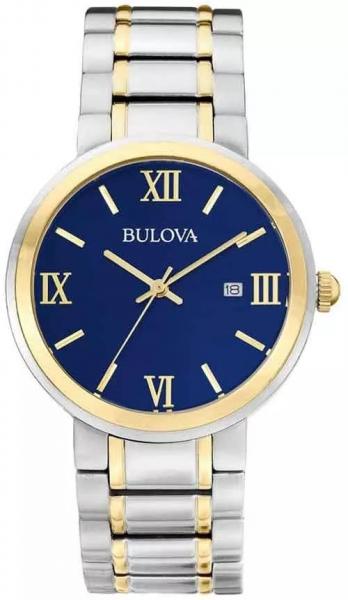 Relógio Bulova Feminino Bicolor Fundo Azul Wb26146a