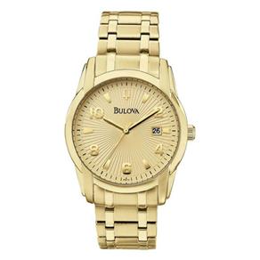 Relógio Bulova Wb21294G Calendário Resistente à Água 30M Vidro Cristal Mineral