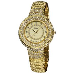 Relogio Burgi Bur048Yg Diamond Crystal Dourado