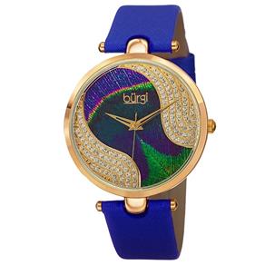 Relogio Burgi Bur131Bu Crystal Swarovski Peacock Pattern